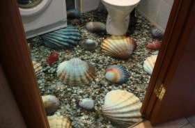 3D полы в ванной комнате фото